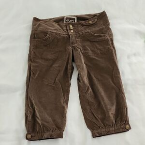NORI Vtg Brown Corduroy Capris with Cuffed Hem Women's Sz 5 Y2K Comfort Gorpcore